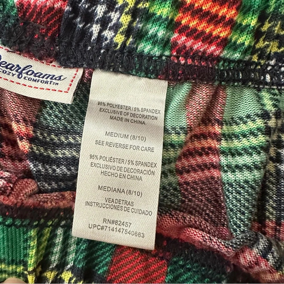 Dearfoams Cozy Comfort Womens Navy Green & Red Plaid Jogger Pajama Pant Sz M GUC - Picture 6 of 7